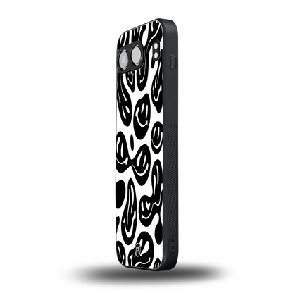 acid smiles bw back phone cover | glass case for oneplus nord 4