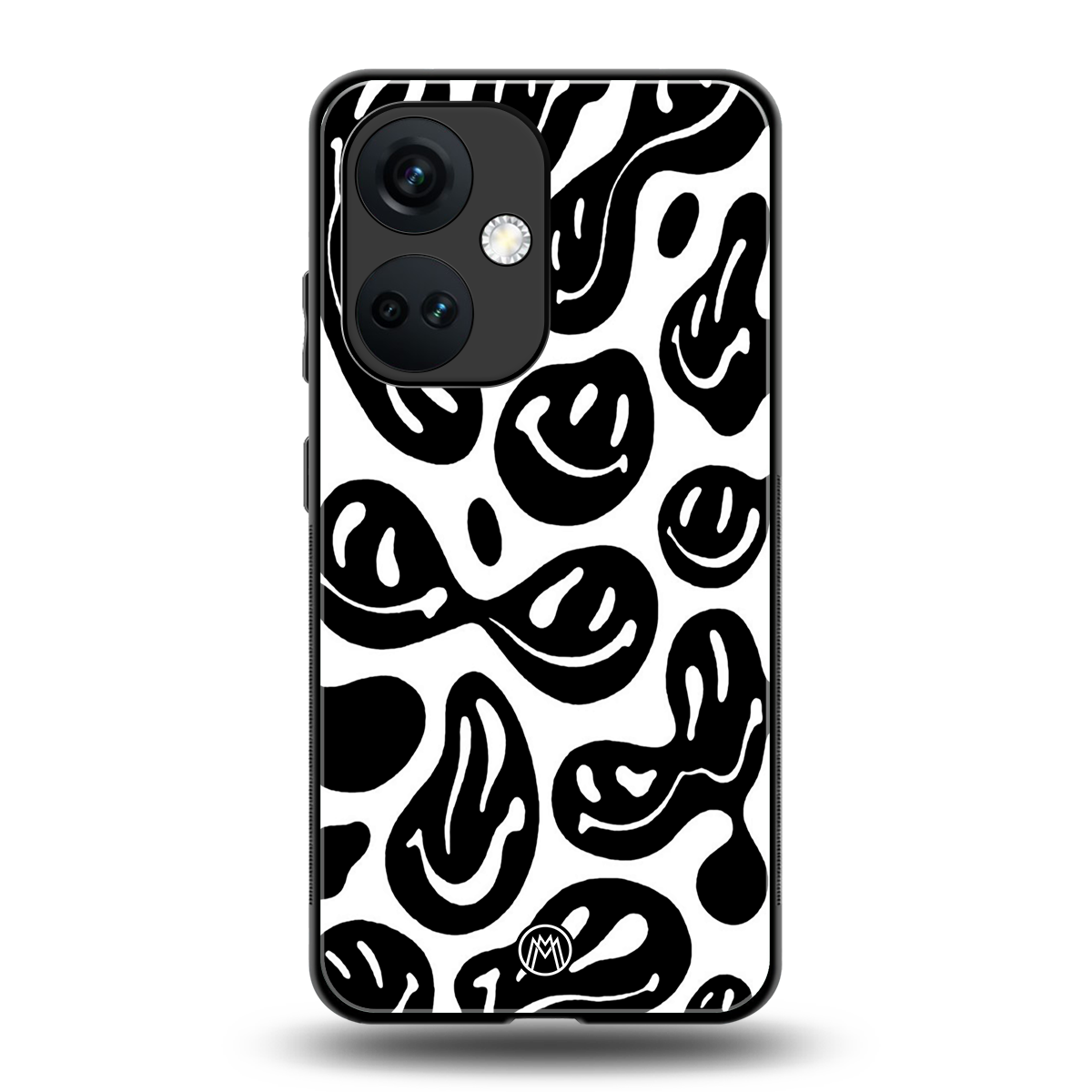 acid smiles bw back phone cover | glass case for oneplus nord ce 3