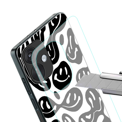 acid smiles bw back phone cover | glass case for oneplus nord ce 3