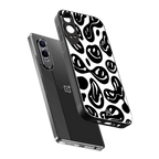 acid smiles bw back phone cover | glass case for oneplus nord ce 4 lite
