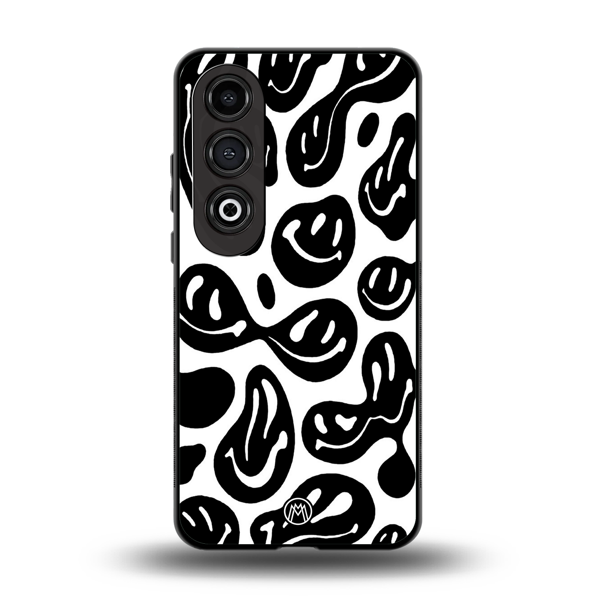 acid smiles bw back phone cover | glass case for oneplus nord ce 4
