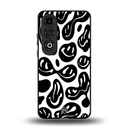 acid smiles bw back phone cover | glass case for oneplus nord ce 4