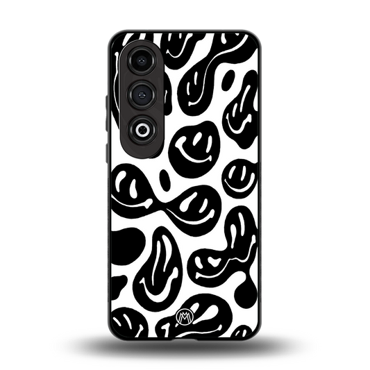 acid smiles bw back phone cover | glass case for oneplus nord ce 4