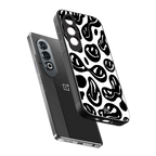 acid smiles bw back phone cover | glass case for oneplus nord ce 4