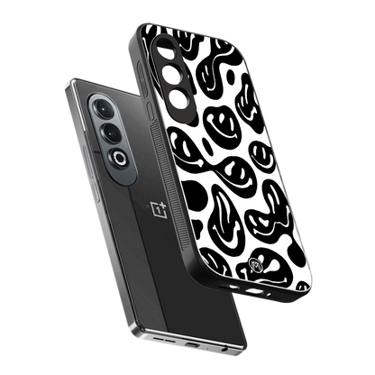 acid smiles bw back phone cover | glass case for oneplus nord ce 4
