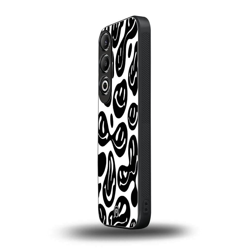 acid smiles bw back phone cover | glass case for oneplus nord ce 4