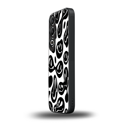 acid smiles bw back phone cover | glass case for oneplus nord ce 4