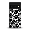acid smiles bw back phone cover | glass case for google pixel 6 pro
