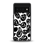 acid smiles bw back phone cover | glass case for google pixel 6 pro