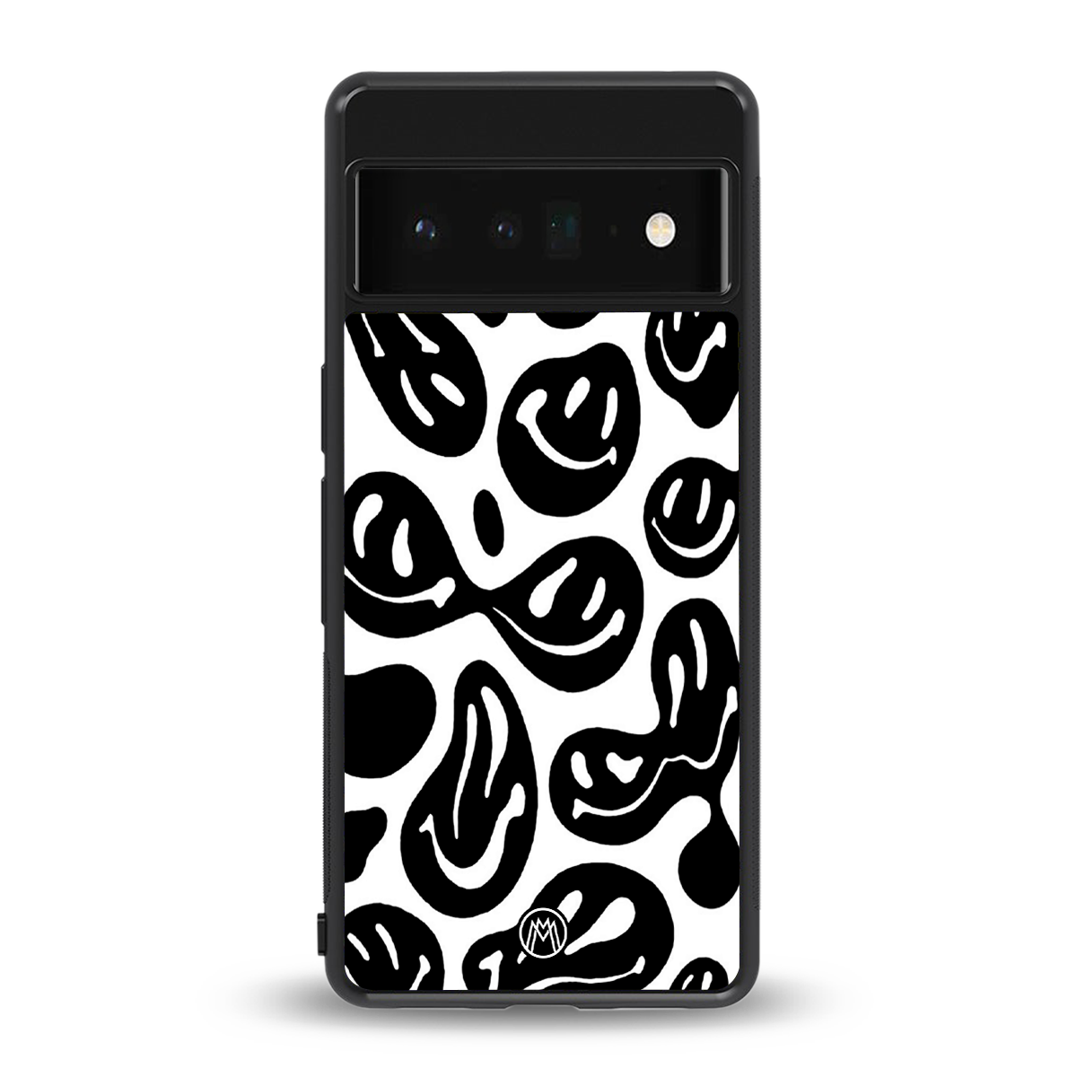 acid smiles bw back phone cover | glass case for google pixel 6 pro