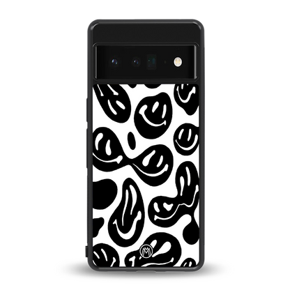acid smiles bw back phone cover | glass case for google pixel 6 pro