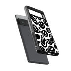 acid smiles bw back phone cover | glass case for google pixel 6 pro