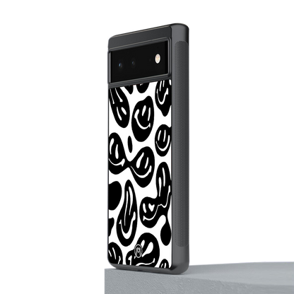 acid smiles bw back phone cover | glass case for Google Pixel 6A