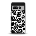 acid smiles bw back phone cover | glass case for google pixel 7 pro