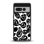 acid smiles bw back phone cover | glass case for google pixel 7 pro