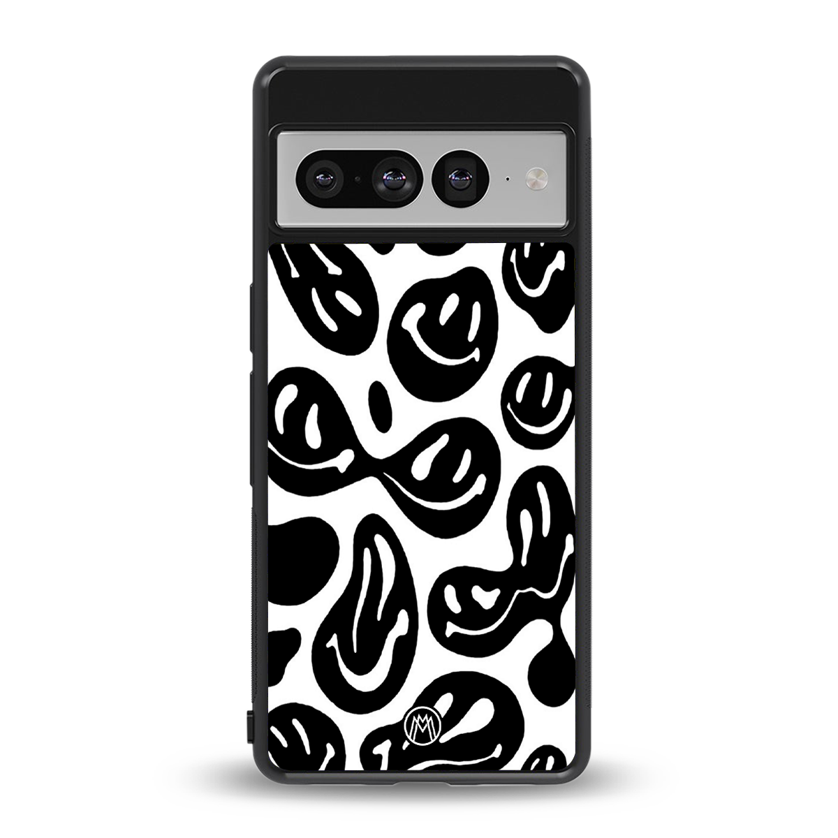 acid smiles bw back phone cover | glass case for google pixel 7 pro