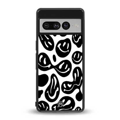 acid smiles bw back phone cover | glass case for google pixel 7 pro