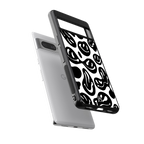acid smiles bw back phone cover | glass case for google pixel 7 pro