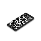 acid smiles bw back phone cover | glass case for google pixel 7 pro