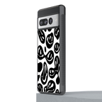 acid smiles bw back phone cover | glass case for google pixel 7 pro