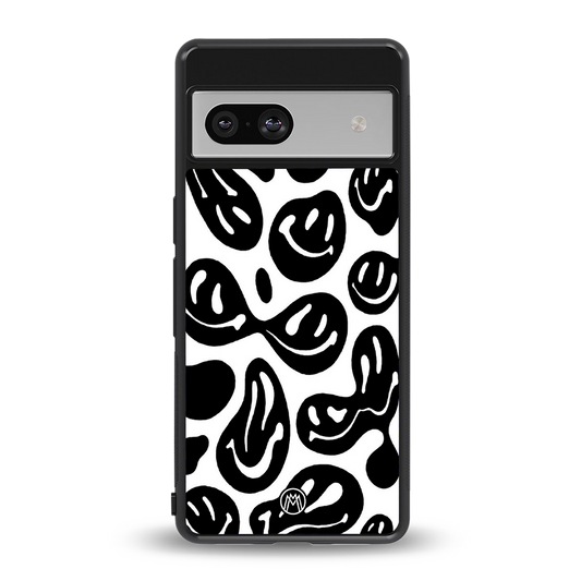 acid smiles bw back phone cover | glass case for Google Pixel 7