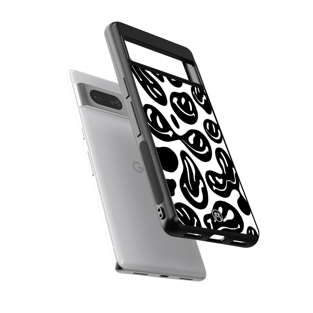 acid smiles bw back phone cover | glass case for Google Pixel 7