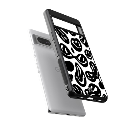 acid smiles bw back phone cover | glass case for Google Pixel 7