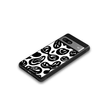acid smiles bw back phone cover | glass case for Google Pixel 7