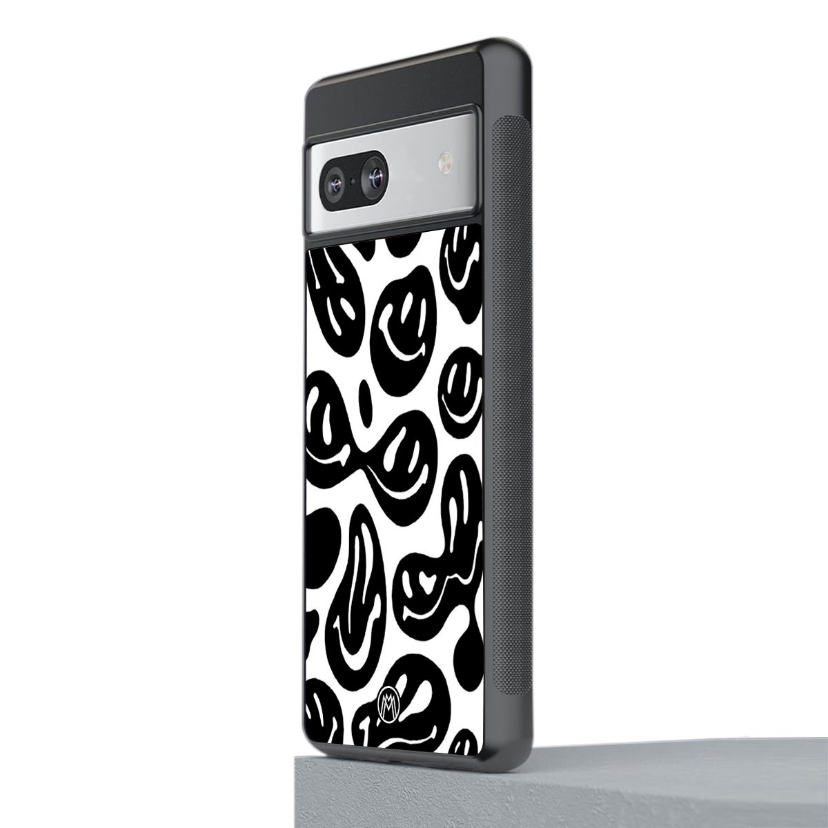 acid smiles bw back phone cover | glass case for Google Pixel 7