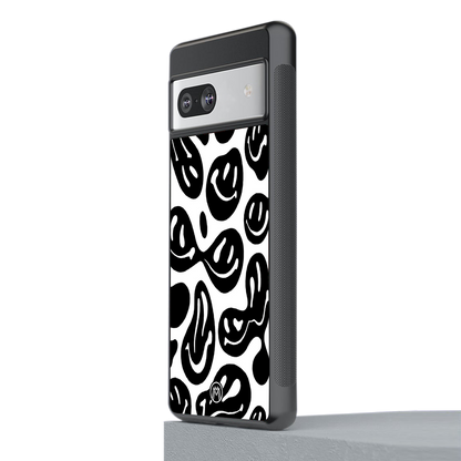 acid smiles bw back phone cover | glass case for Google Pixel 7