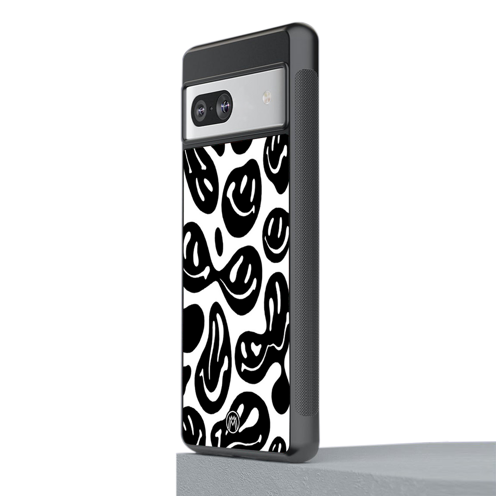 acid smiles bw back phone cover | glass case for Google Pixel 7A