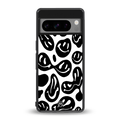 acid smiles bw back phone cover | glass case for google pixel 8 pro