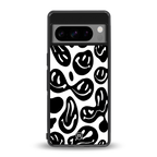 acid smiles bw back phone cover | glass case for google pixel 8 pro
