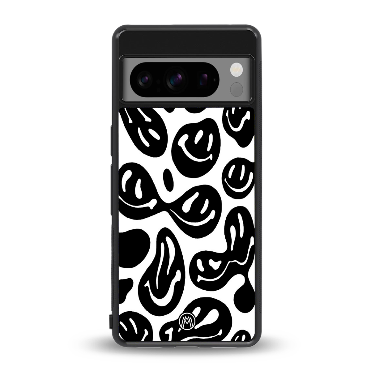 acid smiles bw back phone cover | glass case for google pixel 8 pro