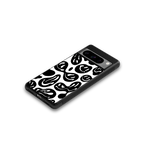 acid smiles bw back phone cover | glass case for google pixel 8 pro