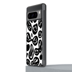acid smiles bw back phone cover | glass case for google pixel 8 pro