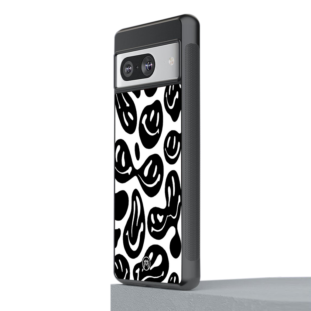 acid smiles bw back phone cover | glass case for Google Pixel 8