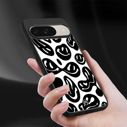 acid smiles bw back phone cover | glass case for google pixel 9