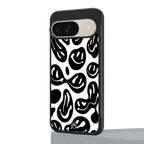 acid smiles bw back phone cover | glass case for google pixel 9