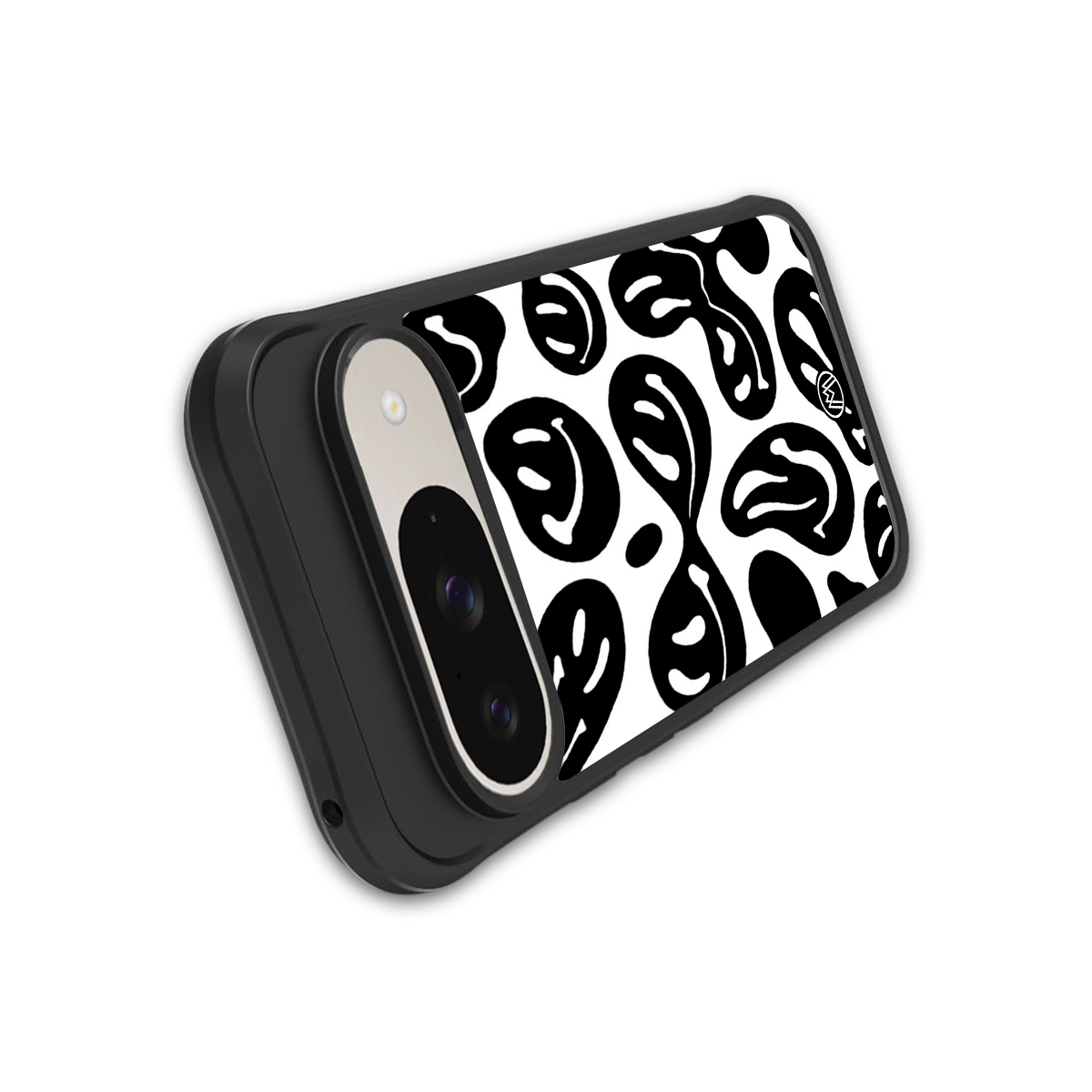acid smiles bw back phone cover | glass case for google pixel 9