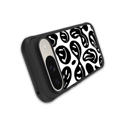 acid smiles bw back phone cover | glass case for google pixel 9