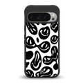 acid smiles bw back phone cover | glass case for google pixel 9 pro xl