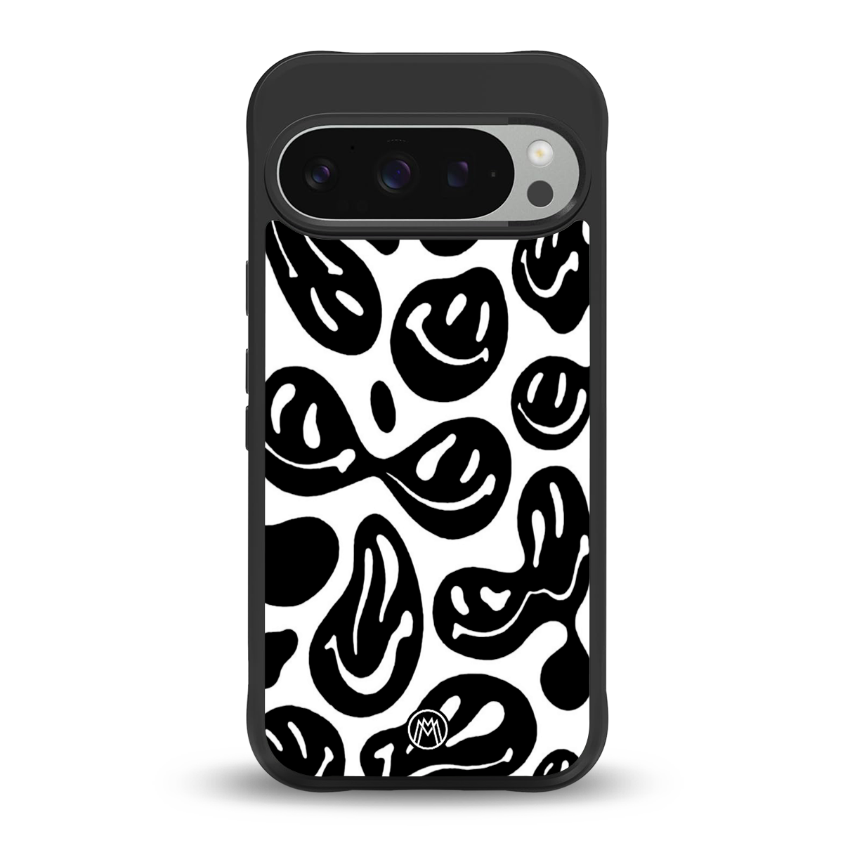 acid smiles bw back phone cover | glass case for google pixel 9 pro xl