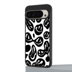 acid smiles bw back phone cover | glass case for google pixel 9 pro