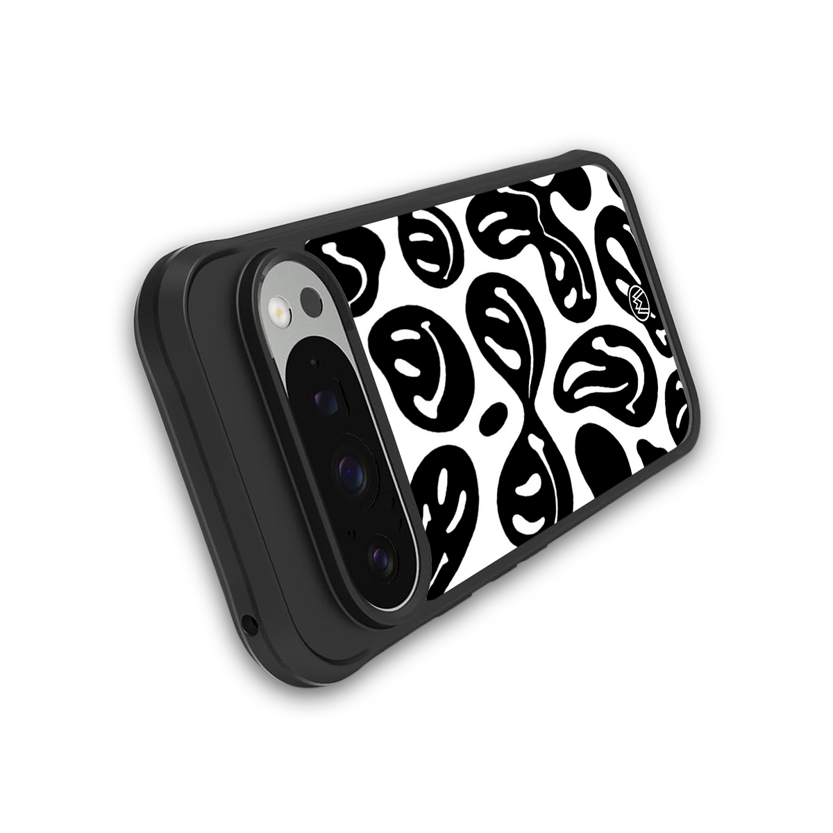 acid smiles bw back phone cover | glass case for google pixel 9 pro xl