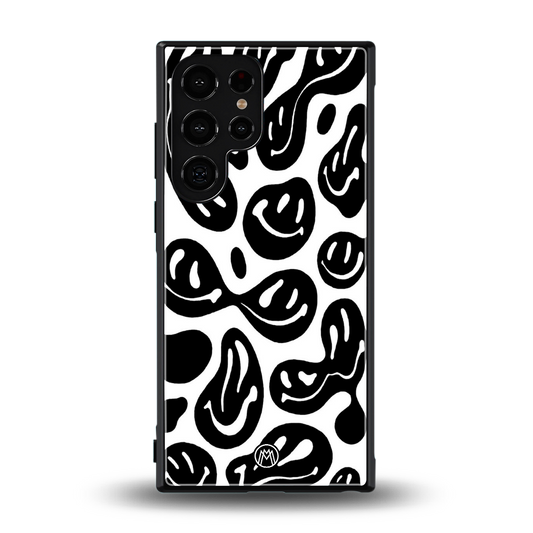 acid smiles bw back phone cover | glass case for samsung galaxy s24 ultra
