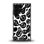 acid smiles bw back phone cover | glass case for samsung galaxy s23 ultra