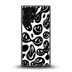 acid smiles bw back phone cover | glass case for samsung galaxy s25 ultra
