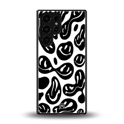 acid smiles bw back phone cover | glass case for samsung galaxy s25 ultra