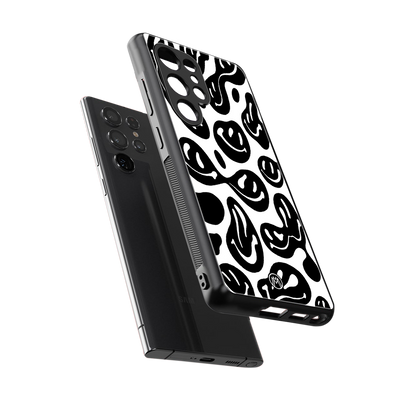 acid smiles bw back phone cover | glass case for samsung galaxy s25 ultra